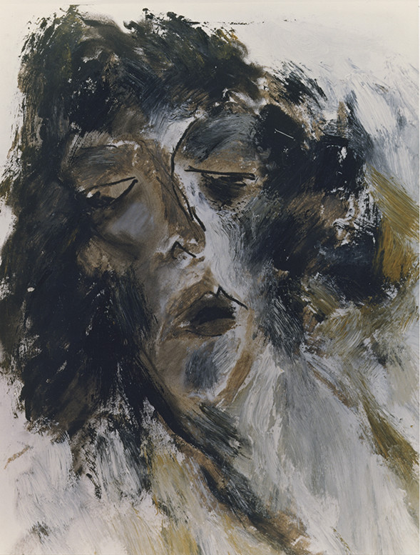 Légende :	2057Description :acrylique, craie, papier50 x 654  88 - 3