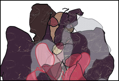 COMPO_7- CL  OL  DETAILdessins en aveuglepalette graphique et impression jets d'encres5 fois  40 x 60total: 200 x 60