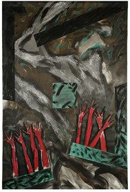 DESCRIPTION D'UN COMBAT 62004 et reprise en Avril et Mai 2005toile libre de 3m de haut, par 2m de largeAcrylique sur toile polyester