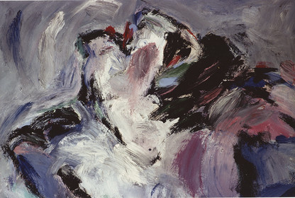 Légende :	2006 detailDescription :LE BAISER DE LA PAIX 1VISAGEacrylique sur toile200 x 2009  88