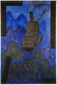 DESCRIPTION D'UN COMBAT 72004 et reprise en Avril et Mai 2005toile libre de 3m de haut, par 2m de largeAcrylique sur toile polyester