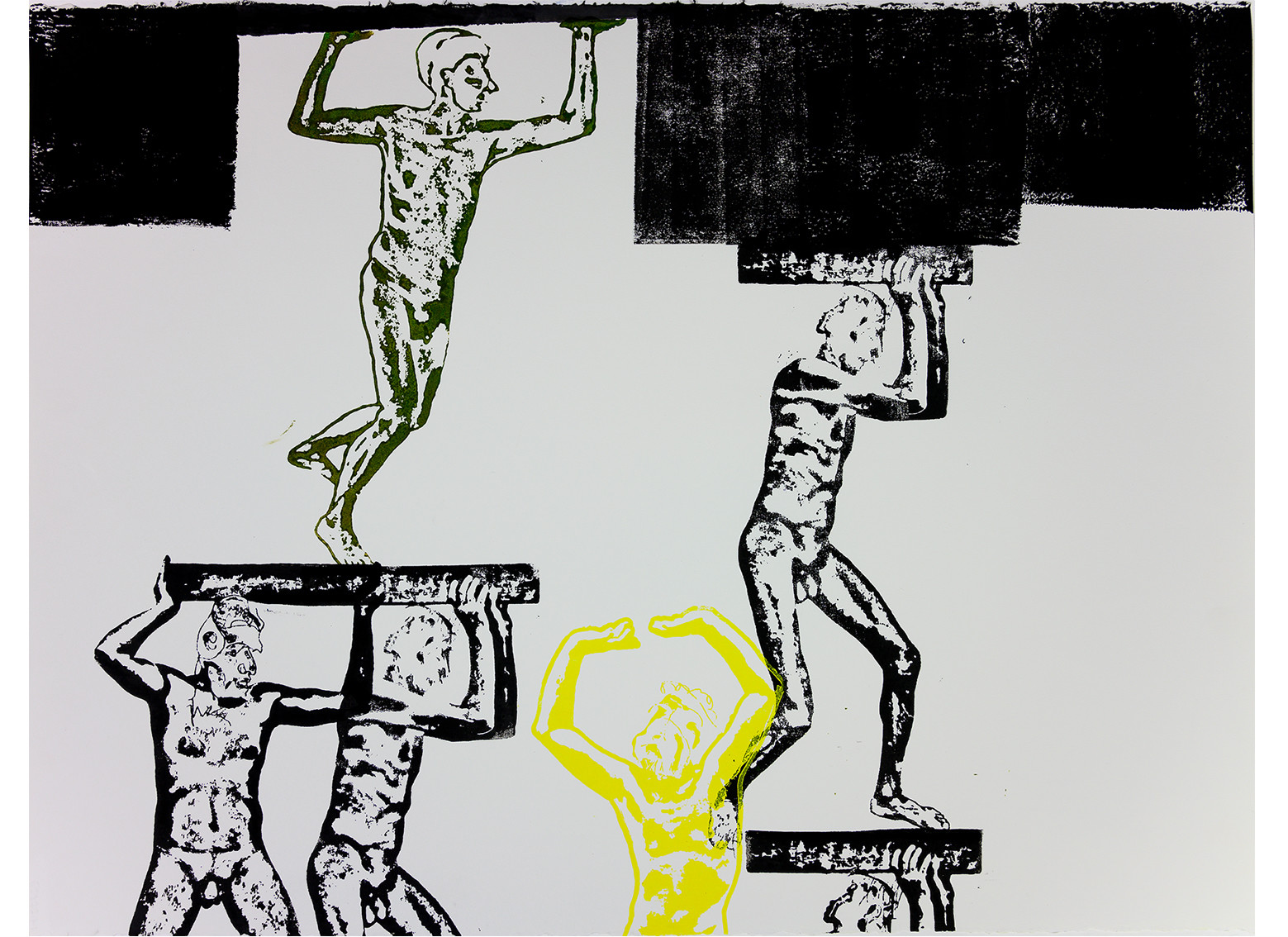 20 planches 55 x 77   papier pour eau forte   impression de lino gravures   encres Schmincke   impression au pied   Mai 2019