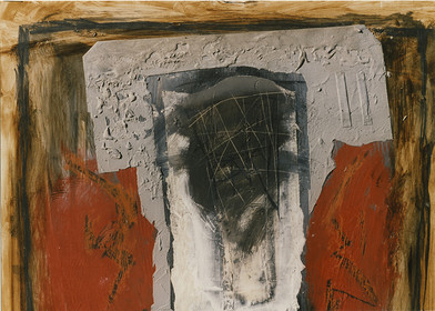 BATAILLE acrylique, terre, lavis, pigments, fusain,brou, marbre, papier50 x 7010  97